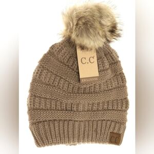 - C.C. POM POM BEANIE HAT  NWT
